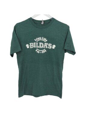 Bildas Friess Lake Pub Unisex Adult Medium Heathered Green Short Sleeve T Shirt